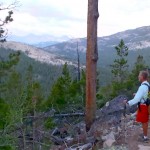 Jerry, catching his breath during the elevation gain on the Pinto Park Trail portion of the hike.