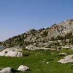 Jerry, hiking past one of several lakes on our hike.