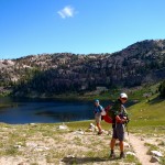 Kathy and Holly approach Palmer Lake.