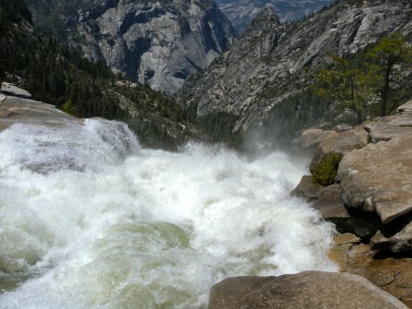 The volume of water running off forming Nevada Falls is astounding.