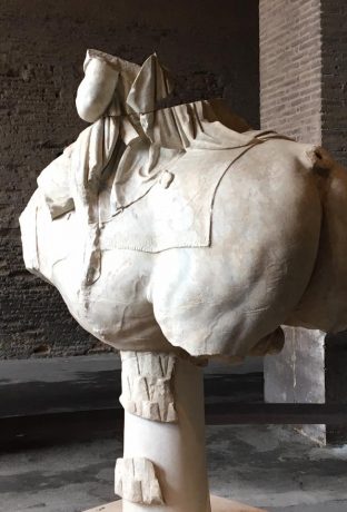 Remains of a sculpture from the Colosseum. Most everything was looted, except for a small quantity of remnants such as this one.