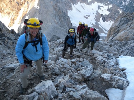 On our march upward toward the Grand Teton's summit.