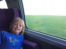 Our youngest son, Fin, enjoying the train ride.