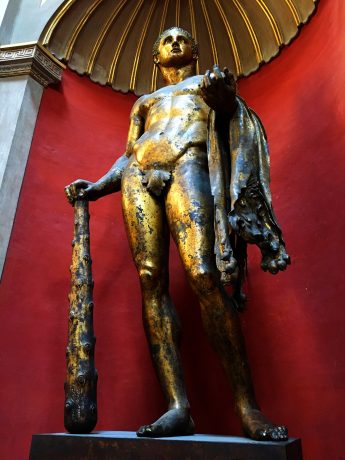 A magnificent bronze statue representing Hercules.