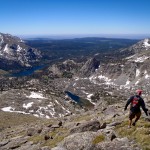 The summit is only the half-way point. We had to turn around and go back to where we started. Here, Jerry starts down.