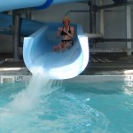 Finishing the race called for a celebration. For the "afterparty," we enjoyed the water slide at Days Inn.