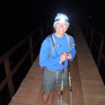 Crossing one of many bridges while descending the North Rim.