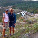 Kathy and I, with the Popo Agie Falls in the background. This is about 3 miles into the hike, on the Middle Fork Trail.