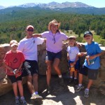 Family timer photo on top of the historic Blue Ridge Lookout.