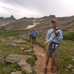 My husband, Jerry, and friends Holly and Leann hiking Adams Pass on the Bears Ears Trail.