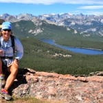 Taking quick break at top of Cyclone Pass, overlooking Shoshone Lake and much of the southern Wind River Range.