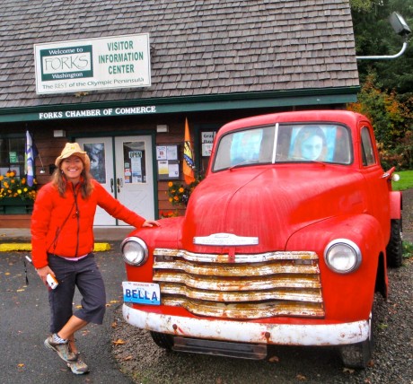 With Bella's truck, of Twilight fame, in Forks, WA.