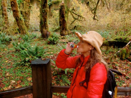 Fueling up for the 10 miles of running/hiking I would do in Hoh Rain Forest, Olympic National Park.