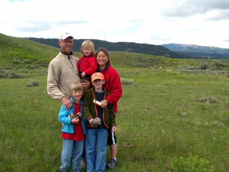Family photo in Lamar Valley.