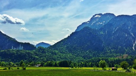 Neuschwanstein Castle is at left.