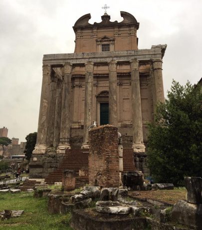 Remnants of a temple under which Marcus Aurelius' parents are buried.