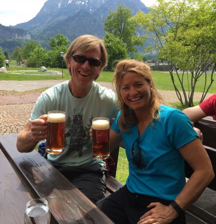 Jerry and I, enjoying the local braumaster's private, small batch of beer.