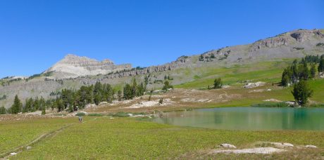 Sunset Lake, and Hurricane Pass in the background.