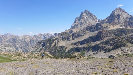 Jerry, looking tiny on the expanse that is Hurricane Pass.