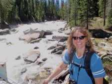 Along the raging Merced River.