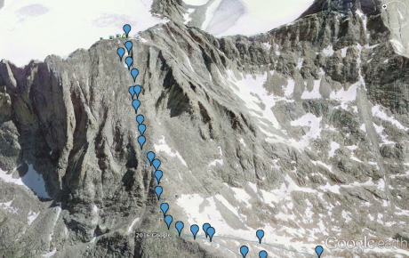 Here's a screen capture of our route in Google Earth.