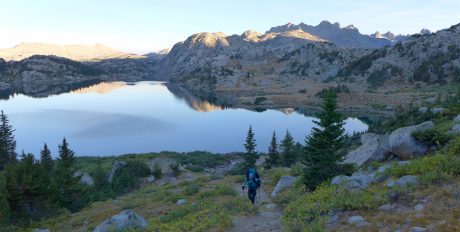 The beautiful Island Lake, with morning reflections. 