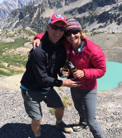 Cheers to 24 years! Champagne toast at Hurricane Pass.