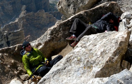 Our awesome JHMG guides, Julia Niles and Nate Opp, taking a well deserved siesta on top.