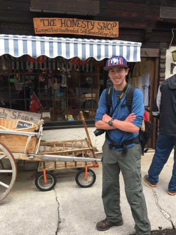 Wolf, in front of the Honesty Shop.