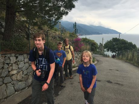 The boys followed me, as I followed our two new German friends who showed us a hiking trail that was open between Monterossa and Levanto.