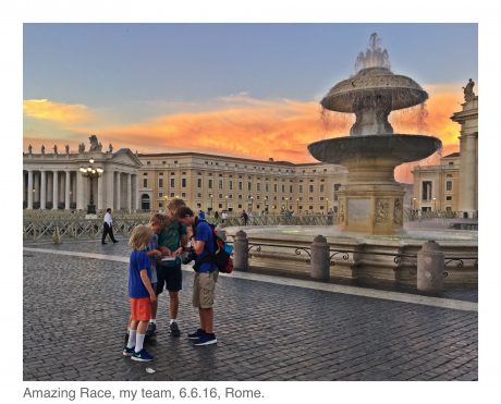 "The Amazing Race," in St. Peter's Square. My team, June 6, 2016.