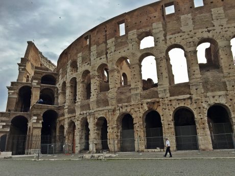 Rome's Colosseum, which opened in 80 A.D., and is the largest amphitheater ever built.
