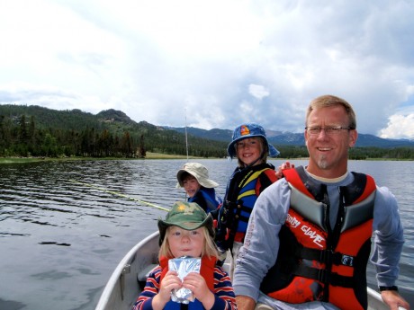 The 4 biggest reasons I want to stay fit. Photographed on Frye Lake are my husband, Jerry, and our three sons, Fin, Hayden and Wolf.