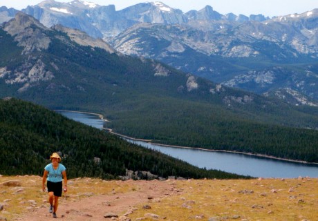 Hiking up Cyclone Pass during a monster day hike from Sinks Canyon to Shoshone Lake to Baldwin Creek, above Lander, WY. According to my personal trainer, hiking hard up hills can help with fat loss.