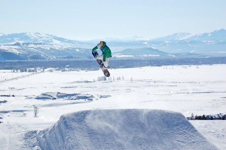 This would normally be my husband, Jerry, getting big air at JHMR's terrain park. But in this case, it is not, as he is recovering from a spine fusion. (Tristan Greszko photo/JHMR)