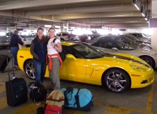 Getting our rental car.