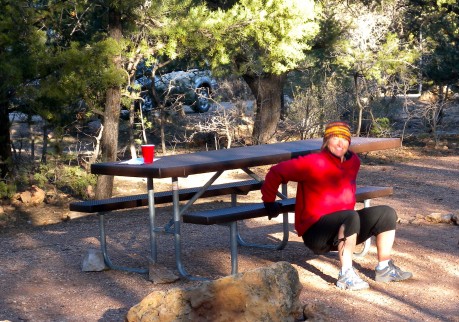 Getting some bench dips in at Grand Canyon while family was in tent still sleeping.