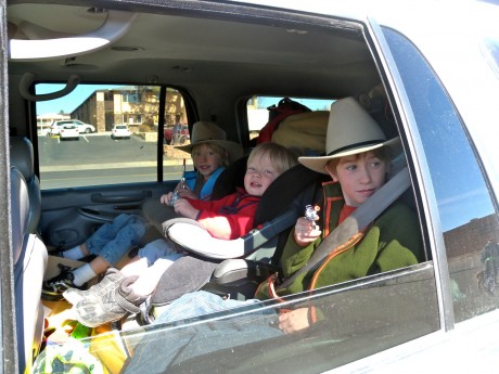 Our three young sons: Dirty, riled up and tired from roughing it for 6 days. Destination? 5-star luxury resort in Las Vegas.